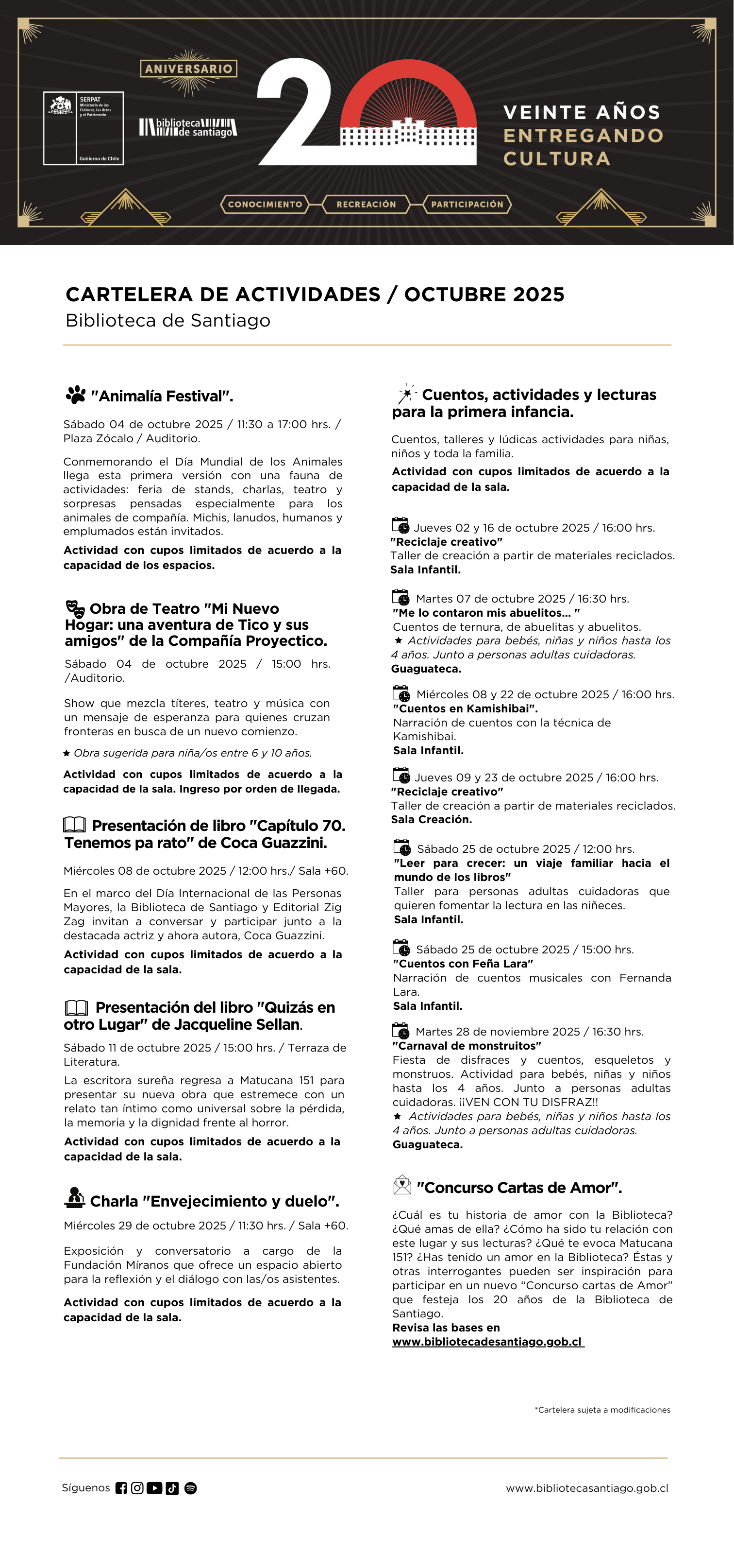 Cartelera Octubre