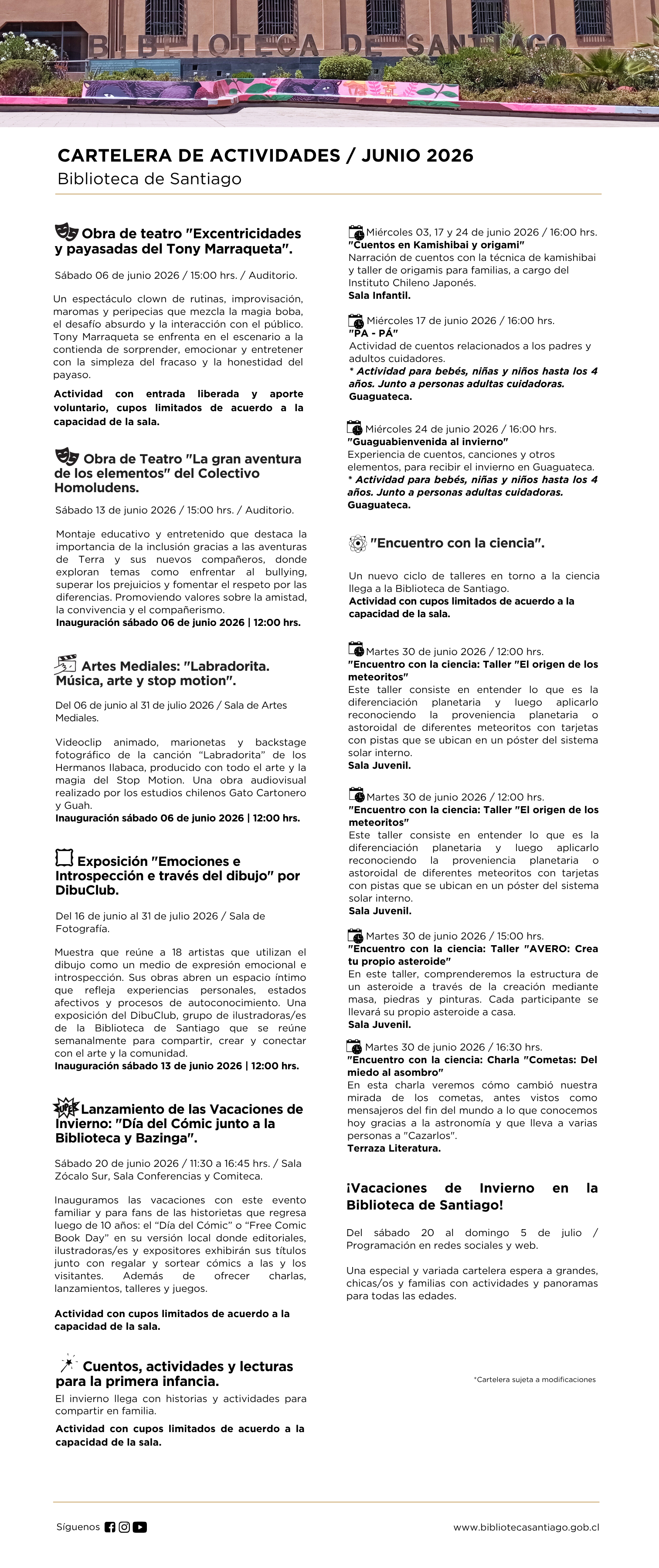 Cartelera Junio