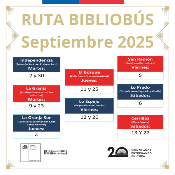Calendario Bibliobus Septiembre 2025
